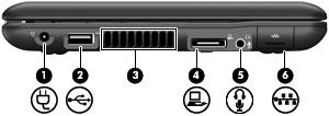 (4) HP Mobile Drive( 일부모델만해당 ) HP Mini Mobile Drive( 선택사양 ) 를연결합니다. (5) 보안케이블연결단자컴퓨터에보안케이블 ( 선택사양 ) 을연결합니다.