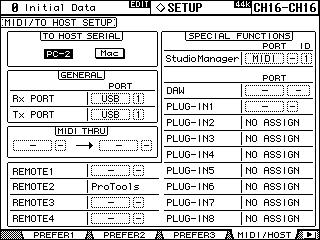 MIDI 183 MIDI MIDI. 1 DISPLAY ACCESS [SETUP] MIDI/ TO HOST Setup. 2, INC/DEC, [ENTER]. TO HOST SERIAL: (Macintoshi) PC TO HOST SERIAL. : TO HOST SERIAL PC, PC (Macintoshi).