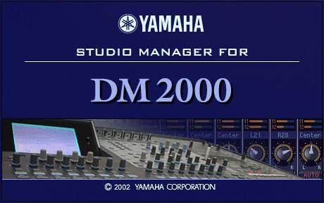 350 22 Studio Manager, " (Start)", YAMAHA Studio Manager, DM2000, Studio Manager for DM2000. (Mac), Studio Manager "YAMAHA Studio Manager for DM2000". Studio Manager, (Console Window).