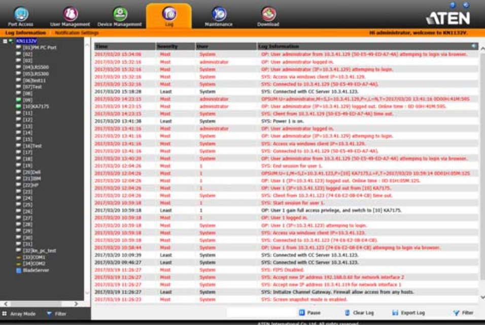 제 9 장 로그 개요 KVM over IP