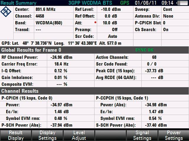 R&S FSH-K44 옵션을이용한 3GPP WCDMA 송신신호분석 3GPP WCDMA 코드도메인파워측정은주요신호파라미터의개요를제공합니다. WCDMA/HSDPA/HSPA+ 송신신호분석기지국을시운전하고유지보수할때변조특성, 코드채널의파워및신호품질에대한요약정보가필요합니다. R&S FSH-K44 옵션은 3GPP WCDMA 기지국신호를복조하고상세한분석을수행합니다.