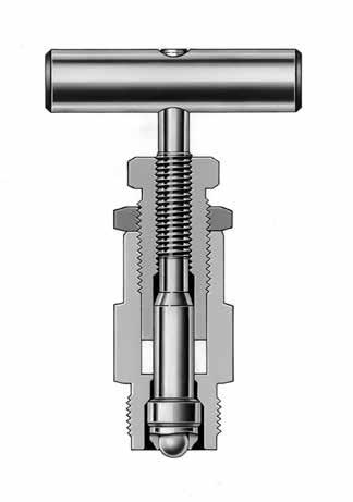 계기용시스템 601 밸브의특징 Swagelok 에서유량은일련의스텐레스강니들밸브에의해조절됩니다. 각각의밸브는에서배치된위치에따라압력, 압력또는압력이퀄라이징등의특정기능을가지고있습니다. 이러한모든밸브기능들은 0.156 인치 (4.0 mm) 오리피스용대형보닛니들밸브와 0.125 인치 (3.2 mm) 오리피스용소형보닛니들밸브에의해조절됩니다.