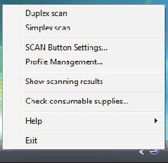 ScanSnap Manager 아이콘과조작 (Windows 고객용 ) 오른쪽클릭메뉴 ScanSnap Manager 아이콘의오른쪽을클릭하면, 이메뉴가표시됩니다. 오른쪽클릭 항목 기능 양면스캔문서의양면을스캔합니다. [Scan 버튼의설정 ] 에서설정된스캔설정을따릅니다.