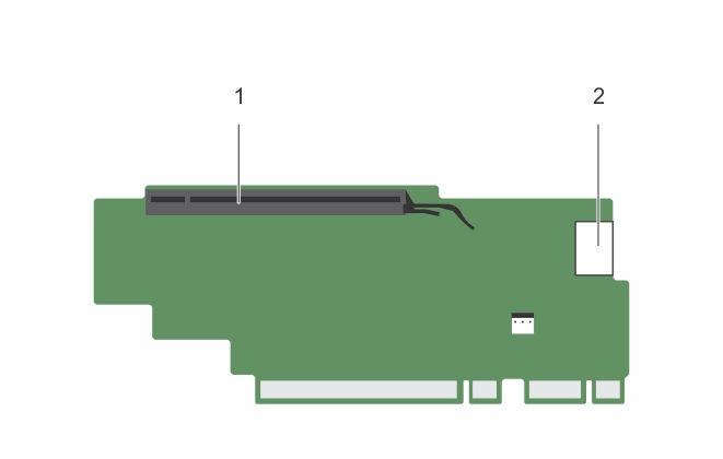 전원커넥터 (GPU 카드용 ) 그림 45. 확장카드라이저 3 의커넥터식별 ( 대체 ) 1. 확장카드슬롯 6 2.