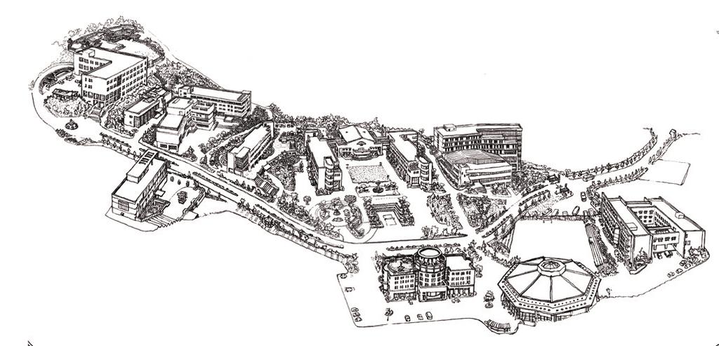 CAMPUS MAP 학교지도 11 개의강의동과체육관, 학생회관, 대운동장, 청현뜰등으로구성된청강의캠퍼스는계절마다색다른풍경을선사하는아름다운 캠퍼스입니다. 1 정문 2 통학버스승차장 3 운동장 4 창작마을 애니메이션스쿨의실습실과강의실이있습니다. 산학협력프로젝트, 학교기업을운영하는청강창조센터 (CCRC) 가있습니다. 5 에듀플랙스 실내체육관입니다.