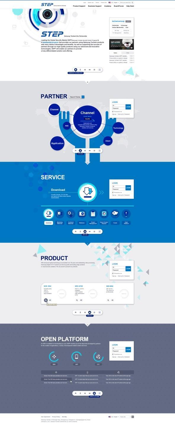 Recent 삼성테크윈이코파트너쉽웹사이트 www.samsungsecuritypartner.com 삼성테크윈 _STEP 웹사이트오픈 2013.03 ~ 2014.03 삼성테크윈이보안 CCTV 사업의다양한파트너들을지원 & 커뮤니케이션하기위해글로벌파트너쉽웹사이트 STEP(Samsung Techwin Eco Partnership) 를오픈했다.