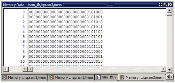 Figure 11-14. Initialized Memory from File and Fill Pattern 3. relocatable memory pattern(reloc.mem) 가져오기 A.