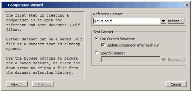 Figure 18-1. First Dialog Box of the Waveform Comparison Wizard C.