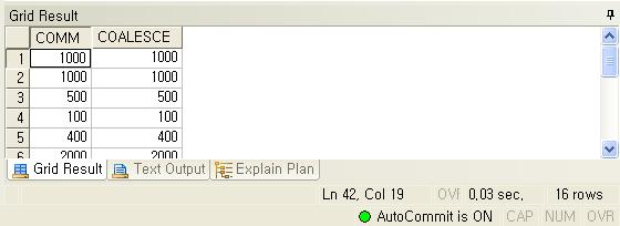 기타함수 (4/4) CHAPTER 5 장. 함수를사용하자. COALESCE 함수 SQL : 문법 COALESCE(expr1, expr2, expr3,.