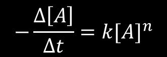 13.4 적분속도법칙 : 0 차반응 적분속도법칙 (integrated rate raw): 어떤시간 t 에남아있는반응물의농도를계산할수있게하는농도 - 시간식 (concentration-time equation) 이다.