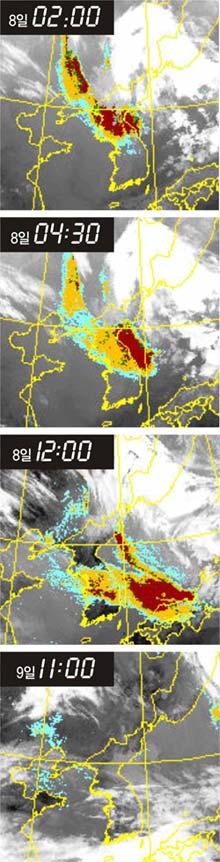 2006 년도주요뉴스 9. 최악의황사발생 2006 년황사현상은봄철전국평년황사관측일수(3.6 일) 보다많은 10.4 일을기록하였다. 황사 현상은 3 월(3.7 일) 과 4 월(5.9 일) 에집중적으로관측되었으며전국적규모로관측된사례가많았다.