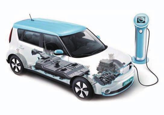 3. 전기차 (Electric Vehicle) 고전압배터리에서전기에너지를전기모터로공급하여구동력을발생시키는차량으로, 화석연료를전혀사용하지않는완전무공해차량이다.