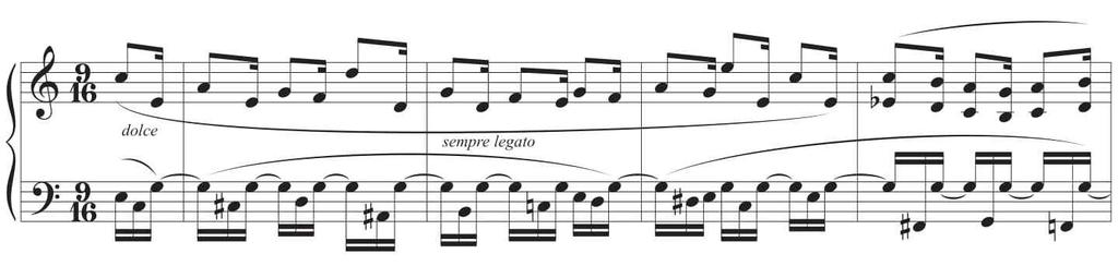 20 음악이론연구제 30 집 예 5. 베토벤 Op. 109, 주제와제 3 변주의관계 한편, 작품번호 111의변주곡을보면, 하행 4도와 5도의한숨을쉬는듯한모티브가음가의축소를통해발전된다 ( 예 6). 변주가진행되면서리듬이더욱복잡해지고반음계적인움직임이더해진다.
