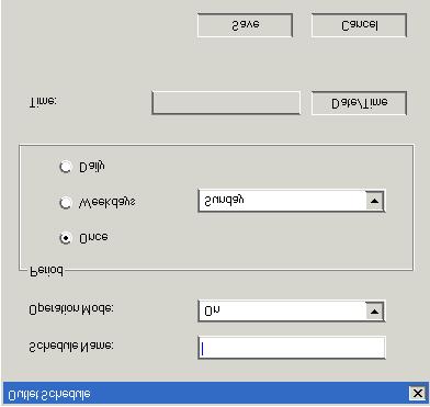 메인패널에서원하는전원출력을선택한후, Schedule 을클릭하십시오.