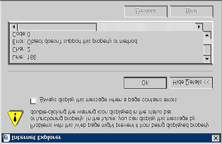 부록 Q1: 뷰어를열때, 웹페이지가나오지않거나잘동작하지않습니다. 그리고아래와비슷한 에러메시지가나타납니다. 1. 인터넷익스플로어보안설정을액티브스크립팅, ActiveX 제어및자바애플릿을사용하도록설정하십시오. 기본적으로, 인터넷익스플로어 6과인터넷익스플로어 5.