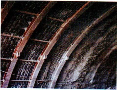 Tunnel Support Steel Support Directly support earth until the shotcrete reach the required bearing capacity, distribute loads to shotcrete, and