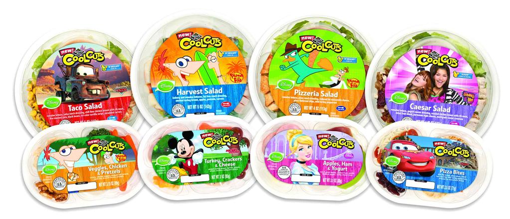 시리즈는용기부터미키마우스의얼굴형태로 3가지다른종류의과일과채소혹은치즈등이담겨있음 레디팩푸드 (Ready Pac Foods) 의브랜드인레디팩쿨컷츠 (Ready Pac Cool Cuts)