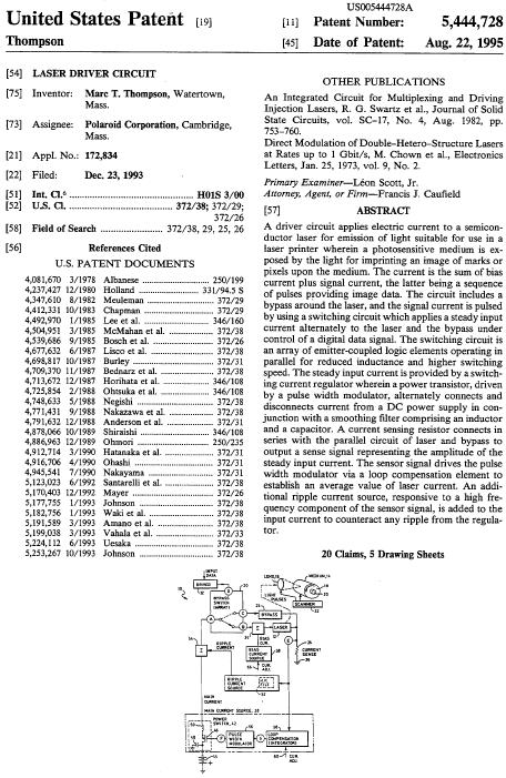 C. Delaware D.C. Delaware D.C. W.D. Pennsylvania 소송건수 1 1 1 현재단계 (Status) 산업 기술분야 전기전자 컴퓨터정보통신 디지털통신 전기전자 컴퓨터 ➍-2 US6130761 4 소송관련특허정보정보 소송과관련된특허는전체 9 건으로, 특허번호발명의명칭출원인 / 최종소유권자 US5444728 ➍-1