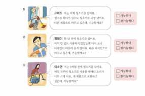 짝과답확인먼저옆친구와답을확인해보고, 서로의답이다를경우본문의내용을보며협의하도록한다. 정답확인전체학생을대상으로읽은내용을확인한다. 본문의내용을보며교사가아래와같이확인해줄수있다.