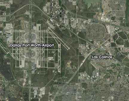 [ 그림 4 ] 댈러스공항과 Las Colinas 위치도 디트로이트공항 : 메트로공항과윌로우공항사이에 Wayne Country Aeropolis를건설하여국제상업, 주거및산업시설을유치하여지역경제성장과고용창출 라스베이거스공항 : 도박과환락의도시에서 1980년대후반여러차례에걸친세계적컨벤션유치를통한비즈니스타운으로변신하여엔터테인먼트도시로확고한위상을구축 아시아지역