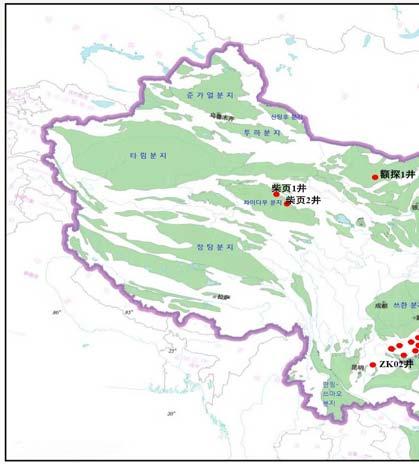 역의쓰촨분지와북동쪽의타림분지가전체매장량의 70% 이상을차지 2) 쓰촨, 윈난, 구이저우, 충칭등화남지역과시짱 ( 티벳 ), 신장등중서부내륙지역, 그리고네이멍구, 허베이, 산둥, 랴오닝등화북지역에주로매장 지역별셰일가스지질자원량분포를보면, 쓰촨성 20%(27.5Tcm), 신장자치구 12%(16.01Tcm), 충칭시 9%(12.