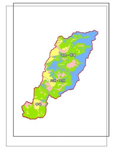 나. 개발가능지분석 총면적 53.97km2중개발가능지면적은전체면적의 12.0% 인 6.48km2임 기개발지면적은 6.66km2로전체면적의 12.3% 이며개발억제지및개발 불가능지면적은 75.7% 인 40.