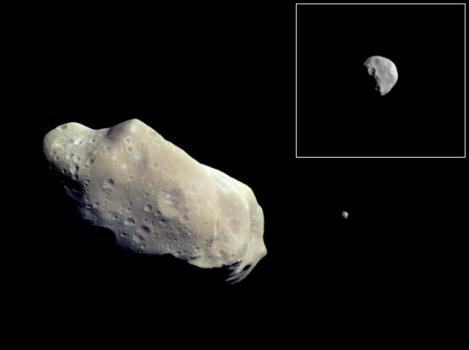 아이다 (IDA) 와닥틸 (DACTYL) 소행성과위성 암석으로된소행성, 표면은가는모래로덮여있음 고온이되어녹은큰천체에서분리된조각으로추측됨 크기 : 59.8x25.4x18