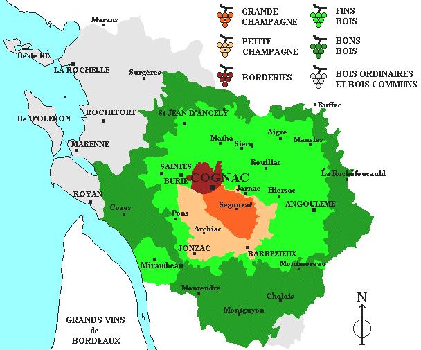 223 구분면적과토양등자연적특징 Grande Champagne Cru Petite Champagne Borderie Fins Bois Bon Bois Bois Ordinaires et Bois(Bois Terroir) 표 5-53.