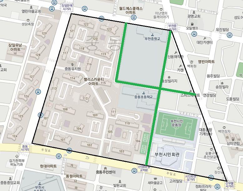 가로환경미화학생봉사활동 일시 :2016.5.21.( 토 )09:00~ 12:00(3 시간 ) 학교 부천동여자중학교 부천중학교 거리 1.