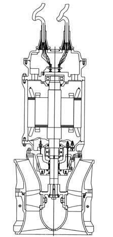 Submersible SM.SA Series 대유량, 저양정의급수, 배수 침수, 유수지등의배수 관개용수, 공업용수의취수 하수, 폐수처리장의유입펌프 1. 일반적인펌프에서비용이요구되는얼라인먼트작업을현장설치시고려하지않아도된다. 2.