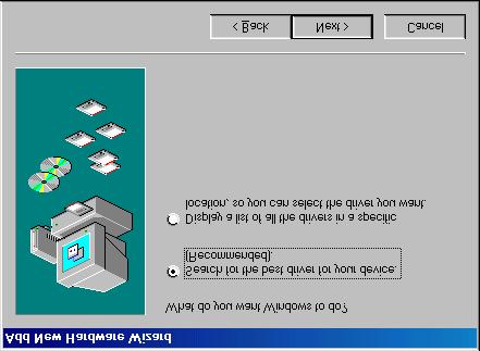 Windows 98 에서프로젝터를처음사용할경우 Windows 98 이실행되는컴퓨터를처음으로프로젝터에연결하면프로젝터를 " 새하드웨어 " 로인식하여새하드웨어추가마법사가나타납니다.