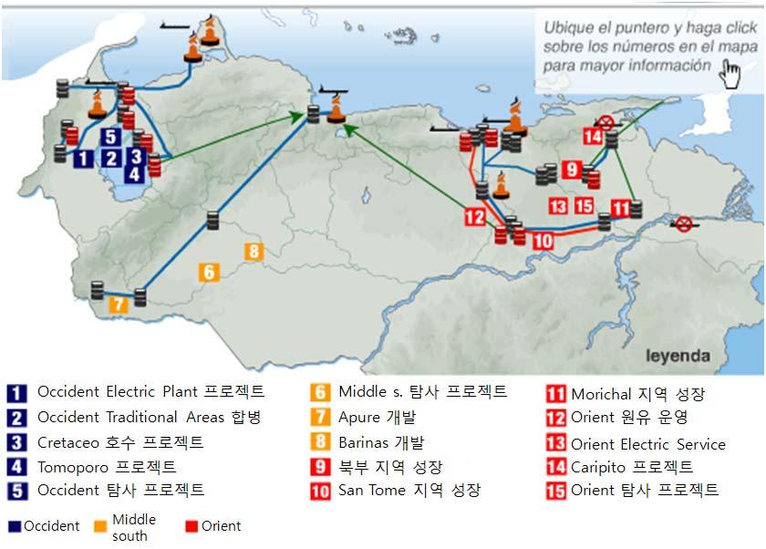 VI 국가석유개발계획 (Plan Siembra Petrolera 2005-2030) Plan Siembra Petrolera 2005-2030은베네수엘라정부 2030년까지추진하는계획으로총 6개프로젝트로이루어져