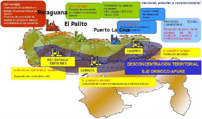 < 표 27> PDVSA 정제산업프로젝트총투자계획 ( 단위 : 백만달러 ) 정제공장정제능력 Cabruta 정제소 Caripito 정제소 Barinas(Batalla de Santa Ines) 정제소 10,374 Puerto La Cruz 정제소확장 El Palito 정제소확장기타프로젝트 2,583 에탄올연료 1,347 PETROAMERICA 2,176 총
