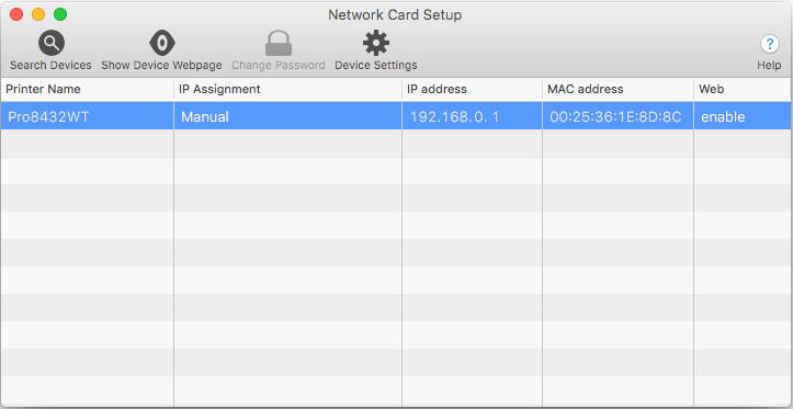 OS X 유틸리티 OS X 유틸리티 이절에서는 OS X 에서사용할수있는유틸리티를설명합니다. Network Card Setup ( 네트워크카드설정 ) Network Card Setup ( 네트워크카드설정 ) 을사용하여네트워크를구성할수있습니다. 웹설정구성 웹페이지를시작하고프린터 Network Setting 값을구성할수있습니다.