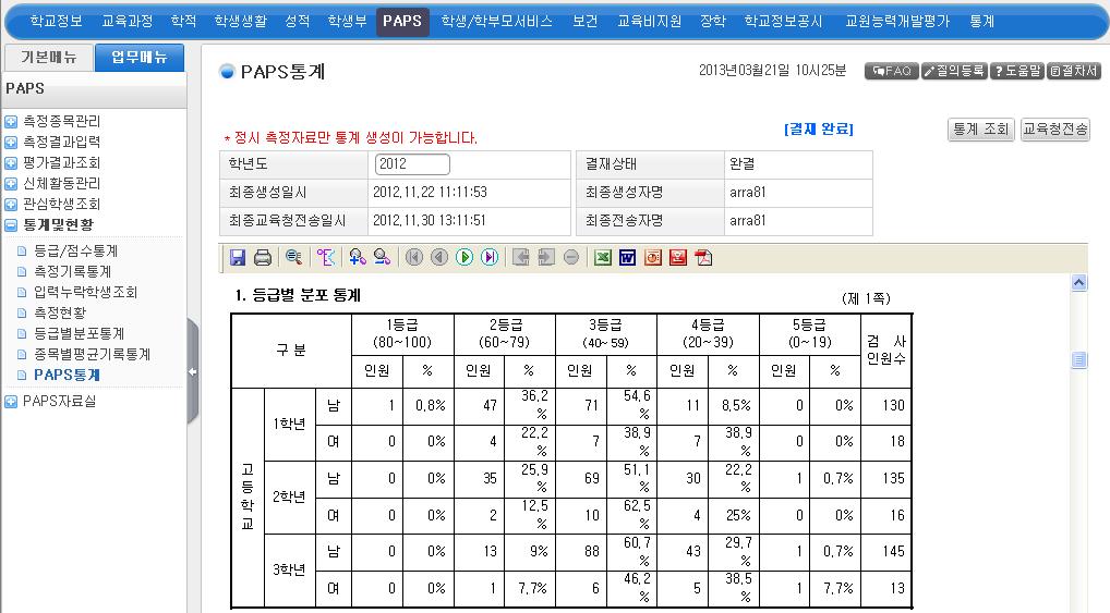 학생의체력증진에관한사항 <