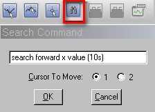 버튼을눌러 search forward x value (10s) 를입력한다.