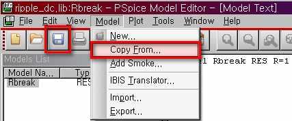 PSpice Model 메뉴를선택하고