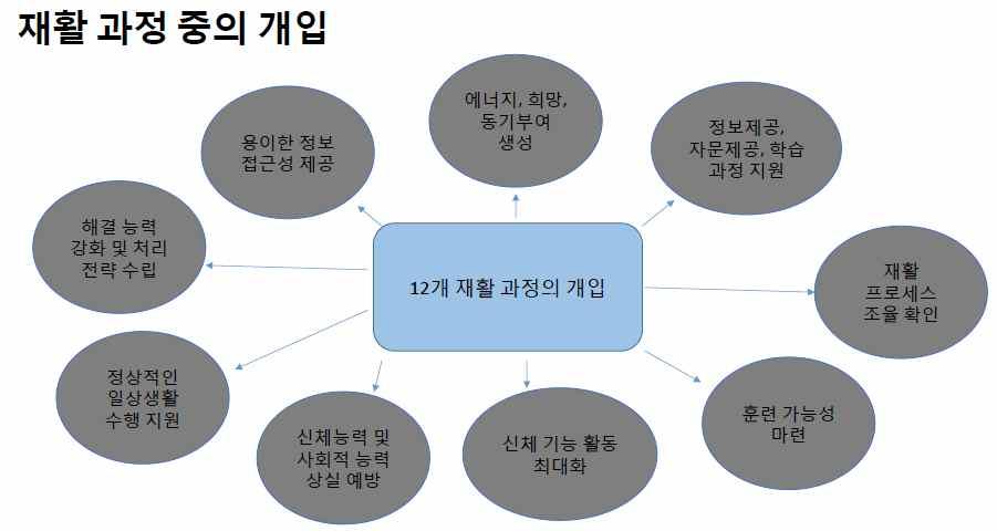 제 5 장덴마크의장기요양재가서비스동향과시사점 227 그림 5-2 는보다구체적으로재활프로그램이모두 12 개로구성되어진행되고있음 을보여주고있다.