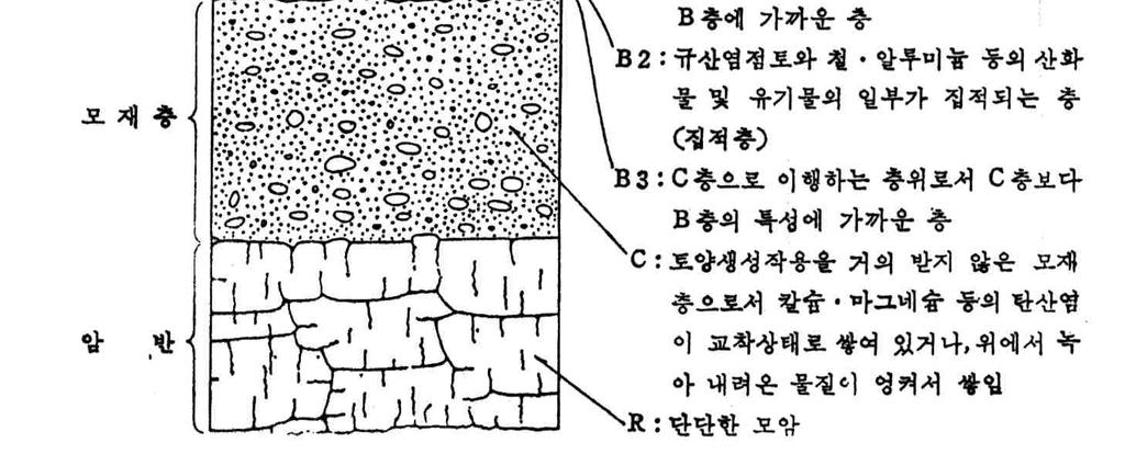 표토는대부분의나라에서 O층 +A층 ( 그림참조 ) 으로정의하고있으며, 즉물, 공기및부식물질이섞여진미생물혹은작은생물에의해생기를부여받은대개매우거무스름한빛깔을띠는정착되어있는지면의상층이며그두께는매우변화가심하나보통 7~25cm 범위이다. 또한표토의세계적평균심도는 20cm 정도이며, Blick 의계산에의하면 100~300 년에 2.