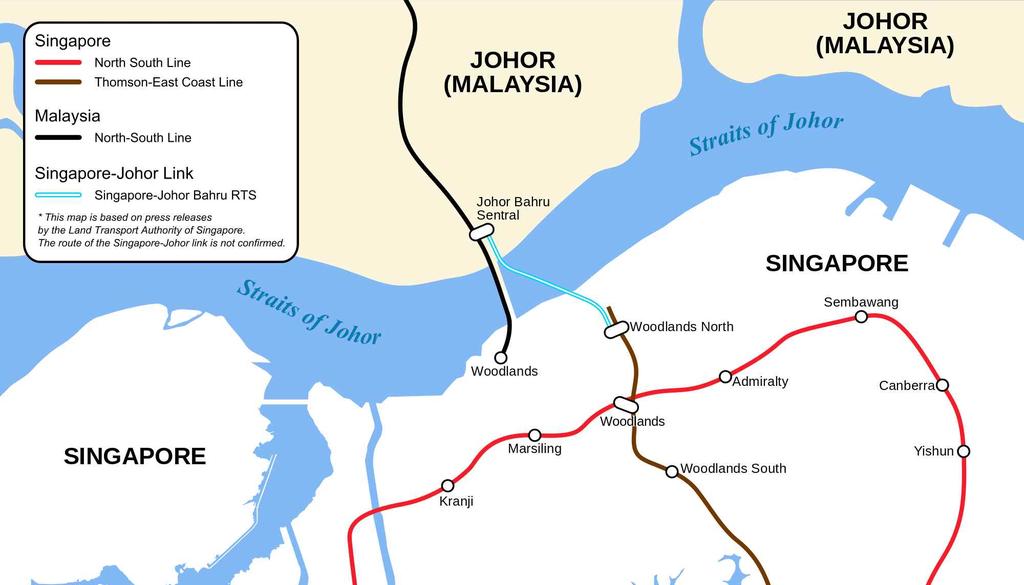 해외철도동향 싱가포르, 20 억불규모의해저터널및철도공사추진 ㅇ싱가포르육상교통청 (Land Transport Authority; LTA) 과말레이시아육상공 공교통위원회 (Land Public Transport Commission) 는싱가포르우드랜즈 (Woodlands) 와말레이시아조호바루 (Johor Bahru) 를연결하는 1km 의해저터