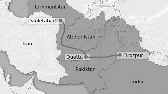 그림 2-13. TAPI 가스관 자료 : Turkmenistan begins work on gas pipeline to India, World Bulletin(2015. 9. 4), http://www.world bulletin.net( 검색일 : 2016. 11. 2).