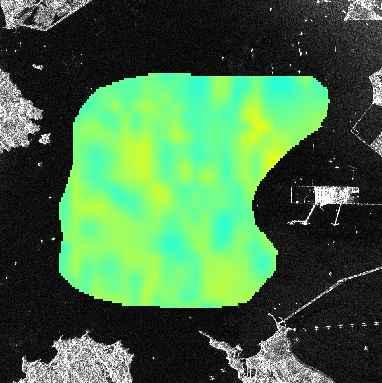 51 - (a) Scattergram (b) HF_u' (c) SAR_v 보정전 (d) SAR_v 보정후 (e) SAR_v-HF_u' 보정전 (f)