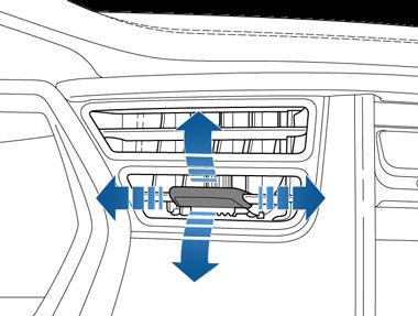 실내온도조절장치 통풍 외부공기는윈드쉴드전면의그릴을통하여 Model S( 으 ) 로유입됩니다. 그릴이낙엽및눈등으로막히지않게하십시오. Model S 의실내공기흐름방향을설정하려면내부통풍구를위아래또는양옆으로움직입니다. 메모바깥쪽얼굴높이통풍구를측면창을향하도록방향을설정하면성에제거또는김서림제거에도움이됩니다.