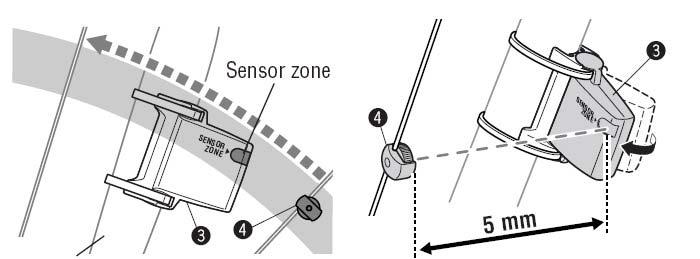 자석과센서를휠과서스펜션에설치할때는센서의 Sensor Zone을자석이지나가도록설치해야합니다.