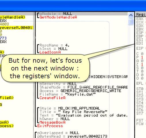 20120328_lena 한글페이지 11 But for now, let's focus on the next window : the register's window. 이제는다음 windows 에포커스를맞추자. : register's window First of all : notice the "weird" values for all data.