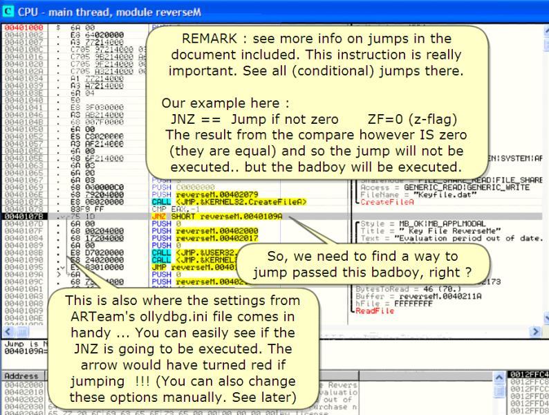 20120328_lena 한글페이지 28 REMARK : see more info on jumps in the document included. This instruction is really important. See all(conditional) jumps there. 주목 : jump에대해좀더많은정보를볼수있는문서를첨부했다. 이명령은정말로중요하다.