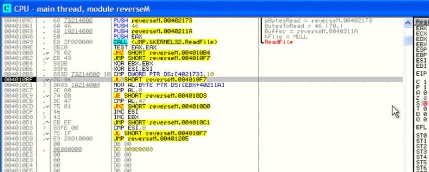 If you get lost in the code, doubleclick it find your way back to the origin EIP