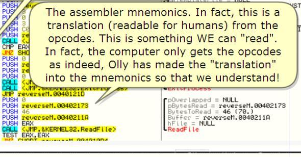 20120328_lena 한글페이지 8 The assembler mnemonics. In fact, this is a translation (readable for humans) from the opcodes. This is something WE can "read".