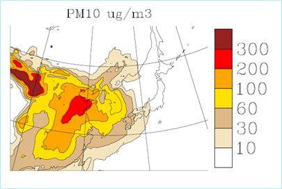 11 > 에 2013년 1월고농도사례시에 CMAQ으로산출한초기장과 MACC 으로 보정한 PM10 초기장을 < 그림 5.17 > 과 < 그림 5.