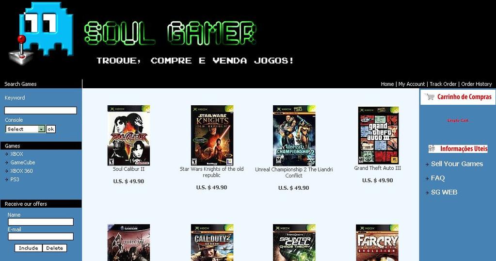 온라인중고게임장터 Soul Gamer, 브라질서출범 온라인중고게임거래사이트, 브라질시장에오픈온라인중고게임거래사이트인 Soul Gamer가브라질에서첫선을보였다고현지웹진 GameReporter가지난 12월